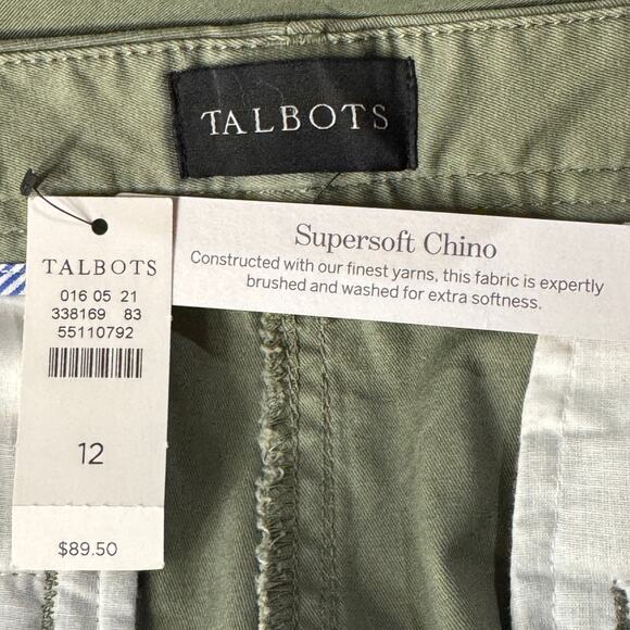 Talbots SZ 12 Relaxed Chino Ankle Pants Stretch Relaxed Leg Hi-Rise Zip-Fly New - Picture 8 of 9